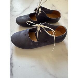 Adelisa & Co 12.5-13 navy blue vintage style Mary Jane leather floral imported